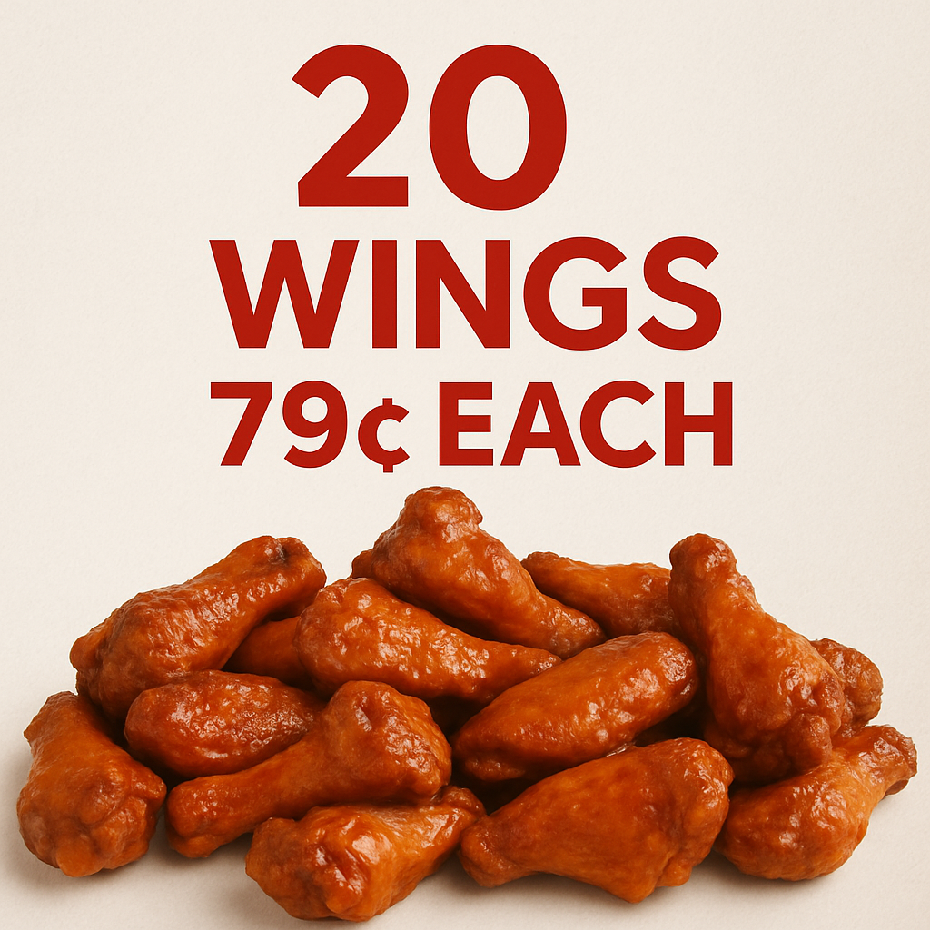 HAPPY SAK EXXON - 20 WINGS at 79 CENTS EACH